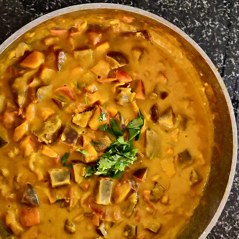 Vegant - Curry de potiron et vitelottes